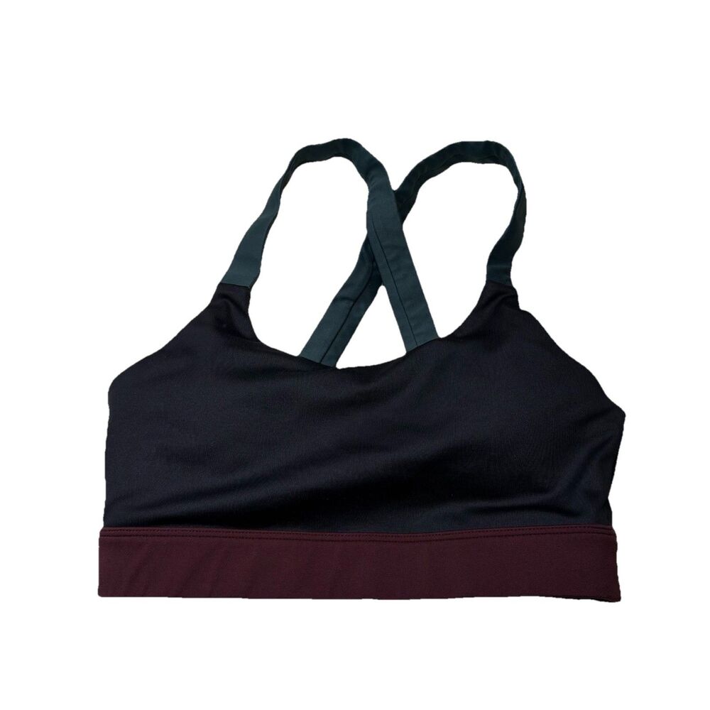 Zyia Active Green Maroon Black Strappy Sports Bra Womens Size XS No size tag